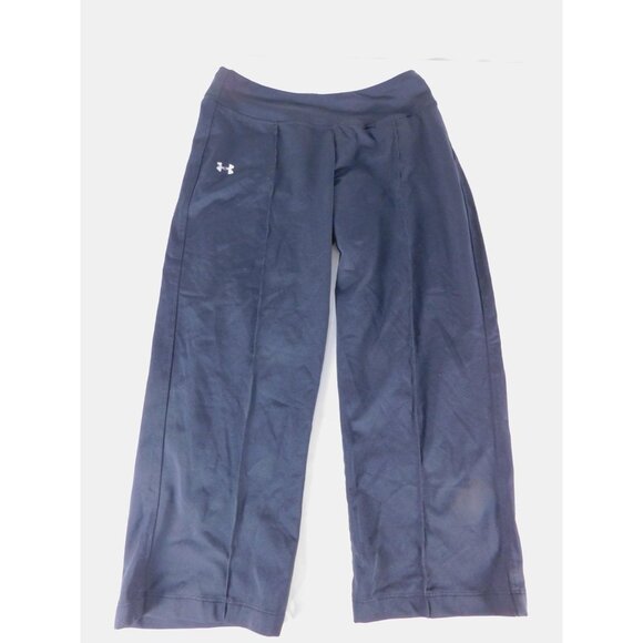 Under Armour Capri Pants Womens Small Navy Black Stretch Athletic Gym Workout - Picture 1 of 4